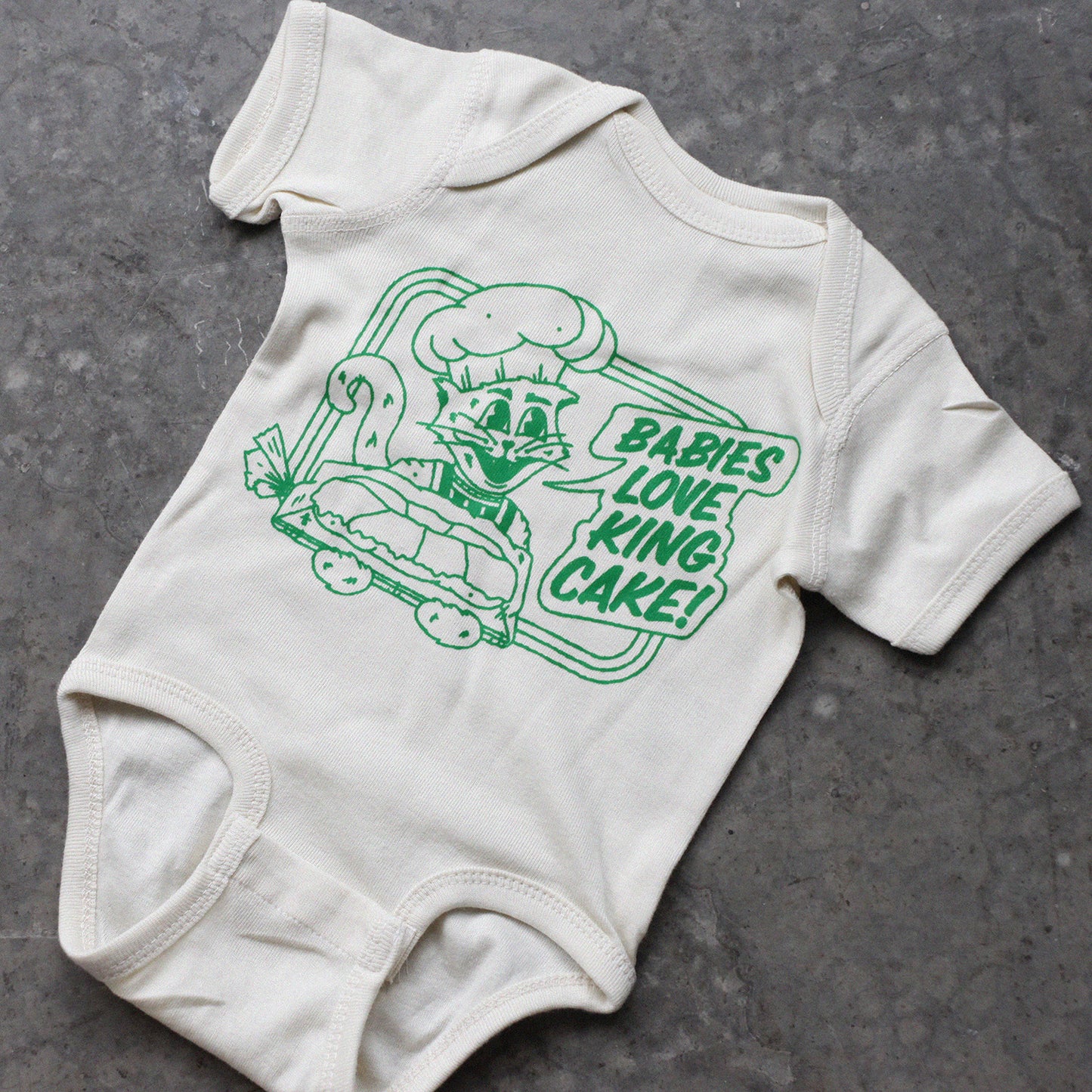 King Cake Baby Onesie (Green)