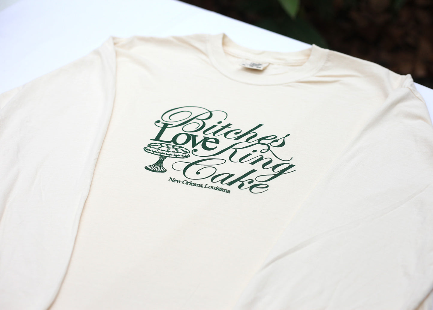 King Cake Long Sleeve Tee (Ivory)