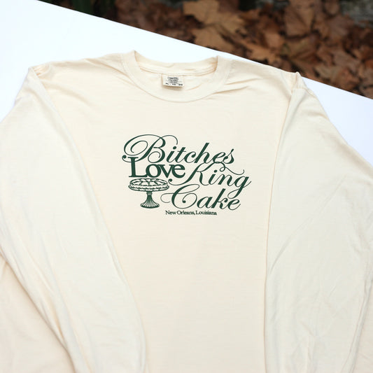 King Cake Long Sleeve Tee (Ivory)