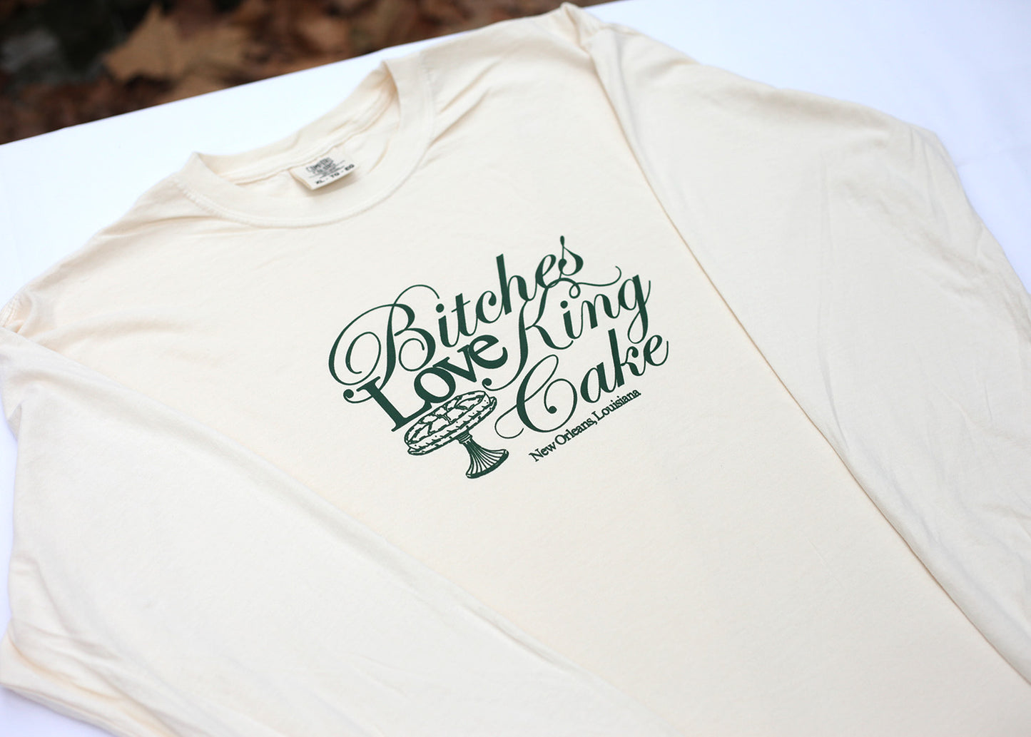 King Cake Long Sleeve Tee (Ivory)