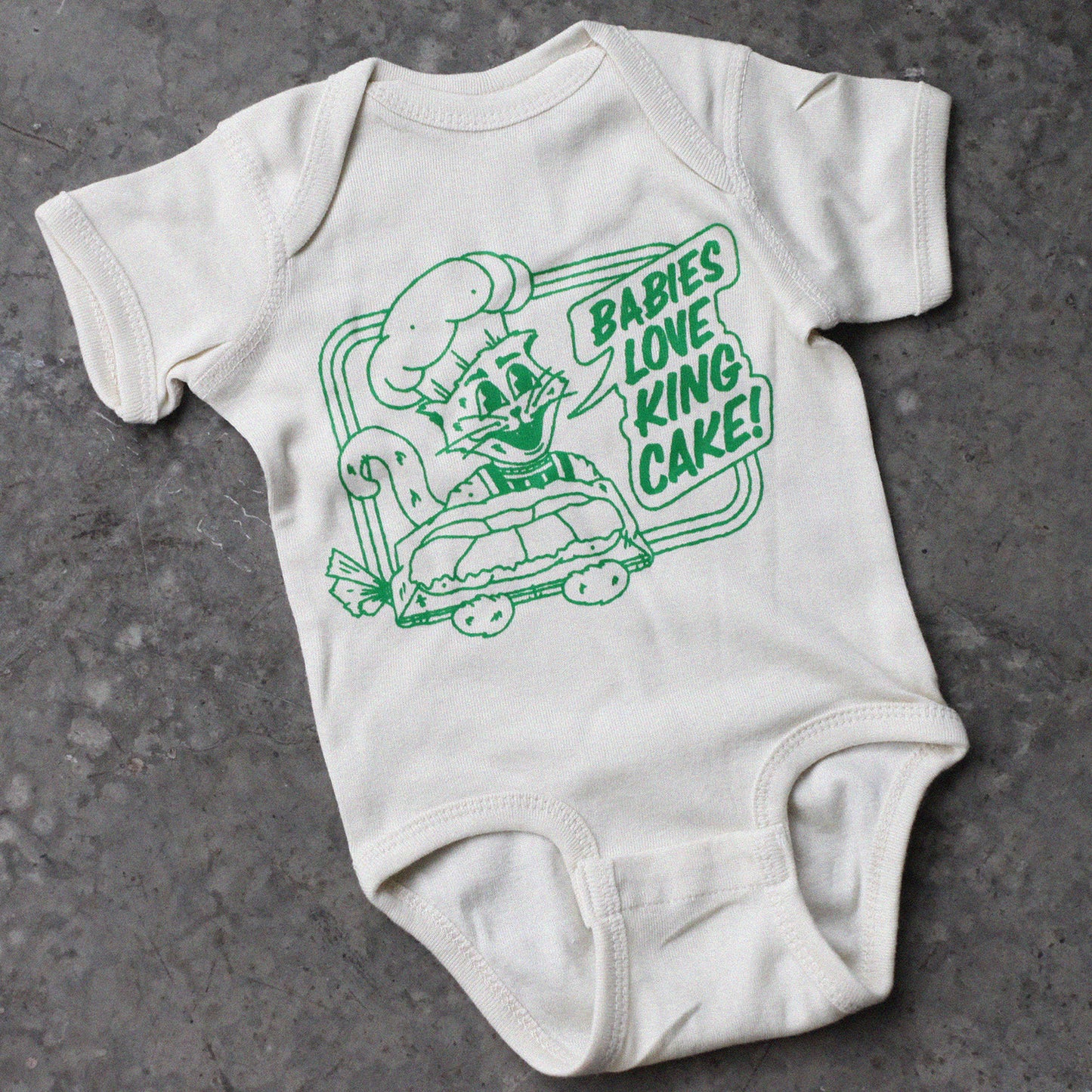 King Cake Baby Onesie (Green)