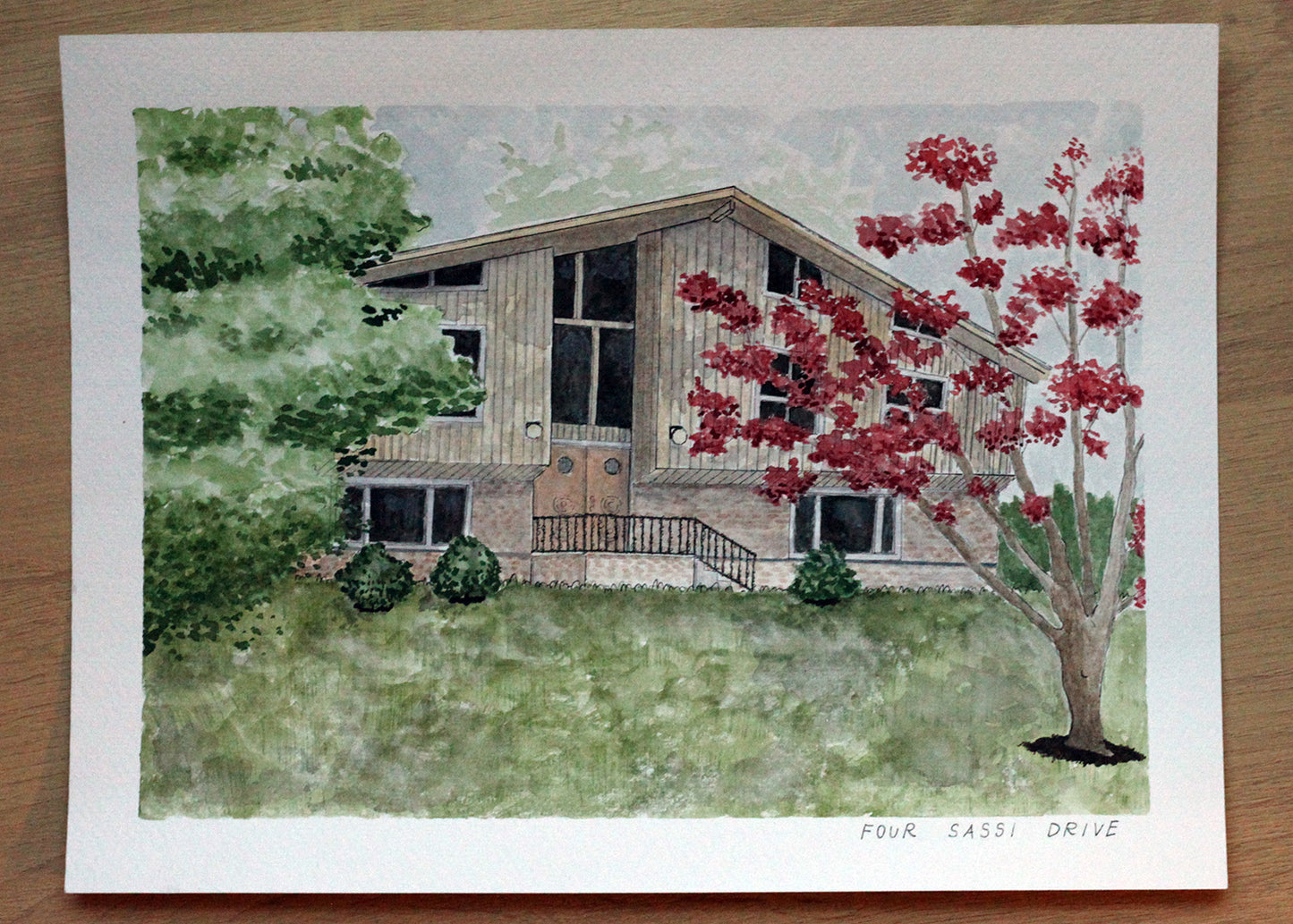 Custom Hand-Painted Watercolor House Portrait