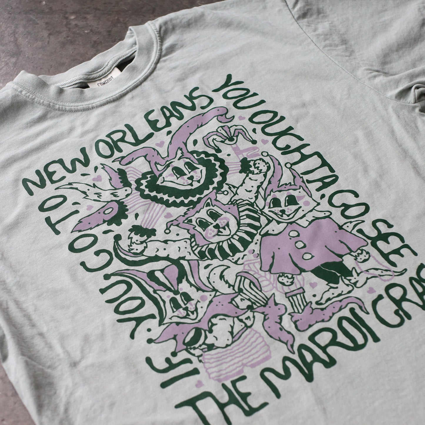 Jester Cats Tee (Purple/Green/Bay)