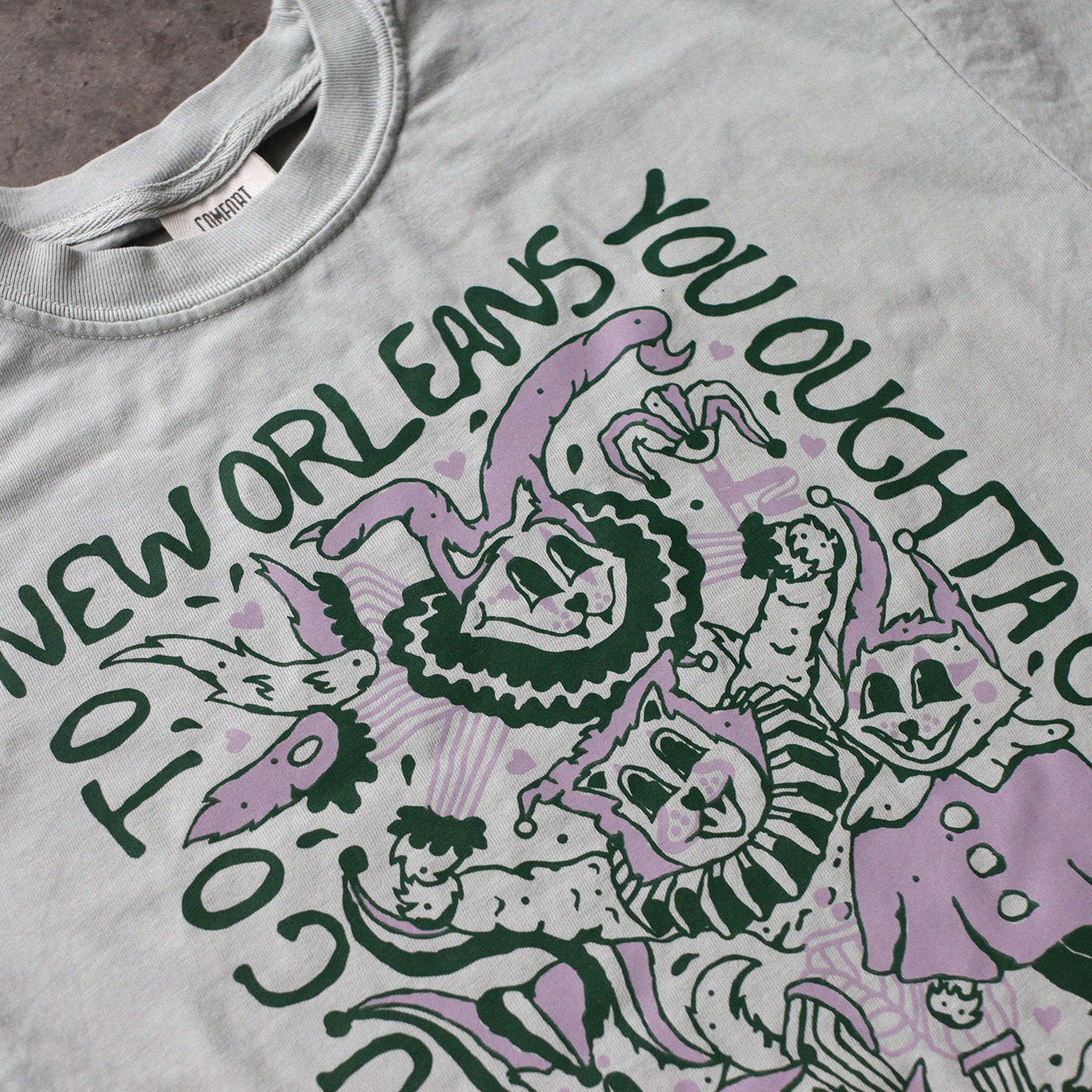 Jester Cats Tee (Purple/Green/Bay)