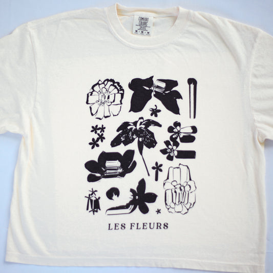 Les Fleurs Tee Cropped (Ivory)