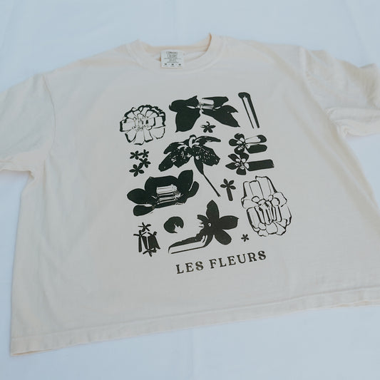 Les Fleurs Tee Cropped (Ivory)