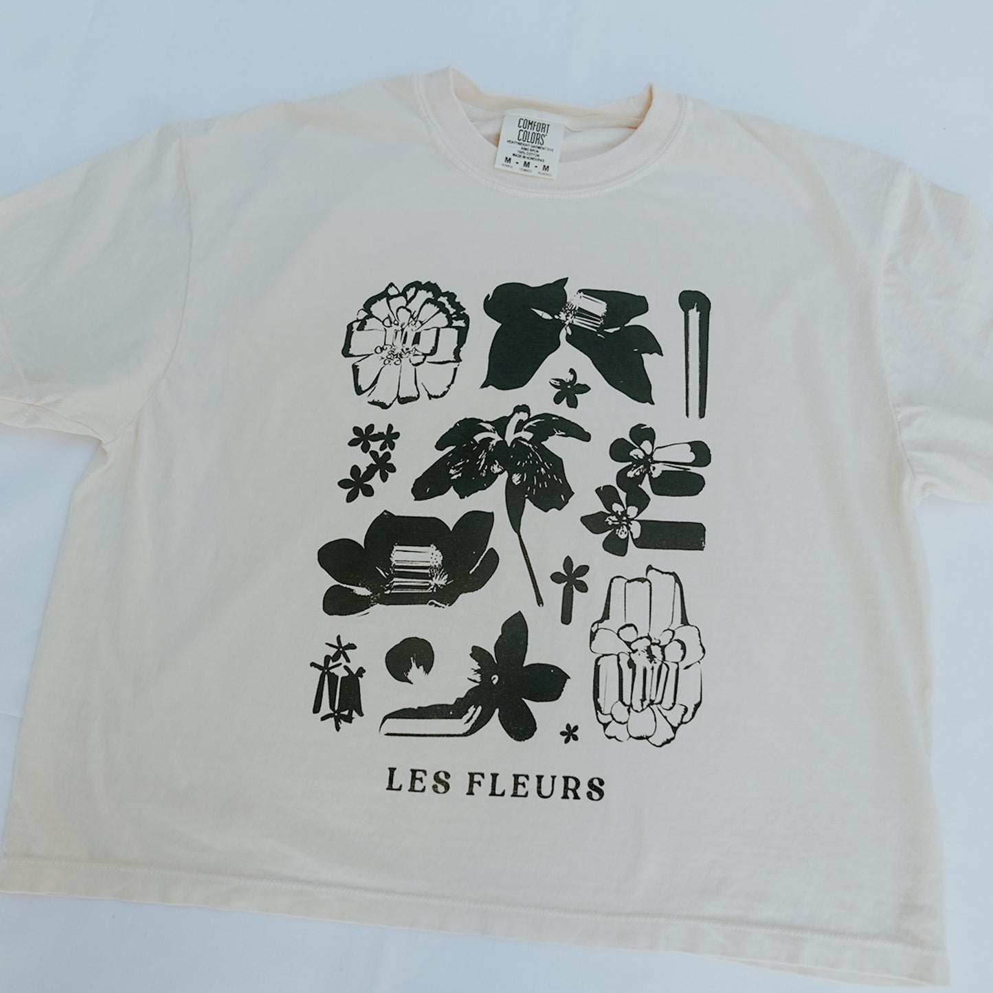 Les Fleurs Tee Cropped (Ivory)