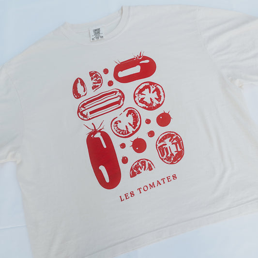 Les Tomates Tee Cropped (Ivory)