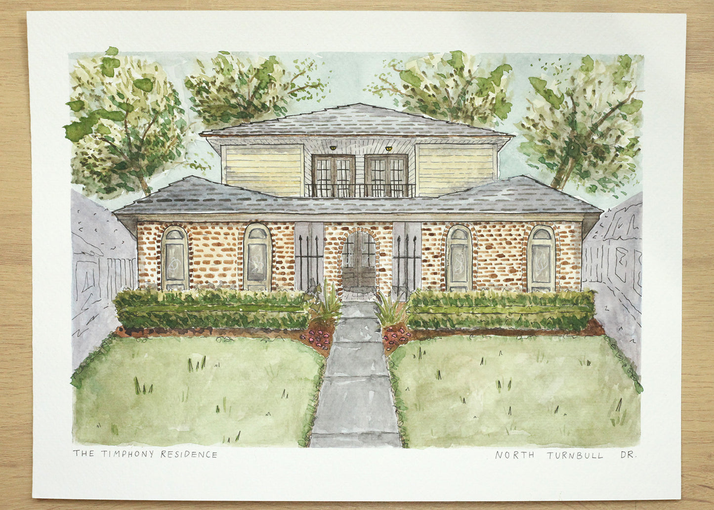 Custom Hand-Painted Watercolor House Portrait